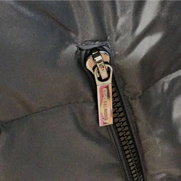 MICHAEL Kors steel Grey maxi long Faux fur hooded puffer coat plus size 2X new!! - Picture 7 of 11